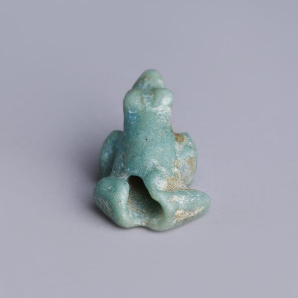 Egyptian Faience Amulet of a Frog