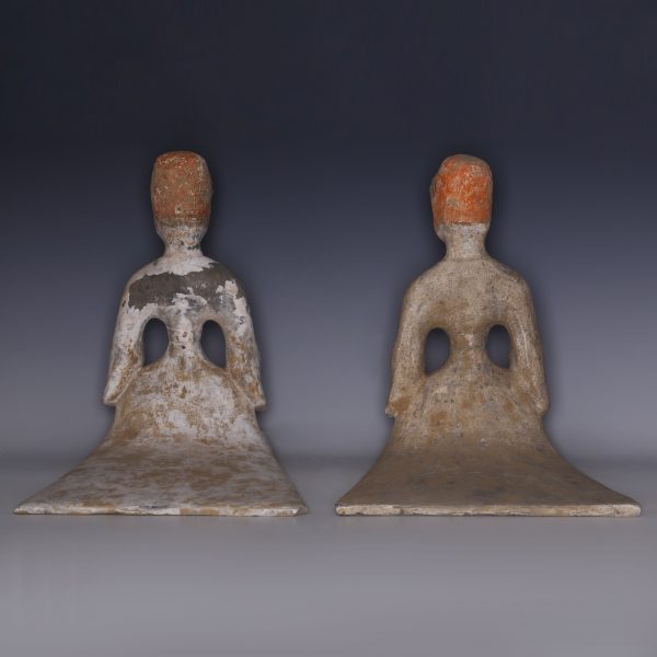 Pair of Han Dynasty Female Court Ladies