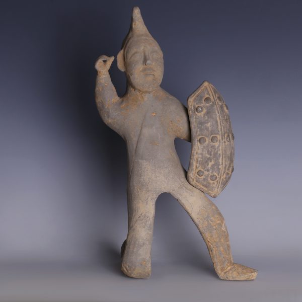 Han Dynasty Warrior Figure with Shield
