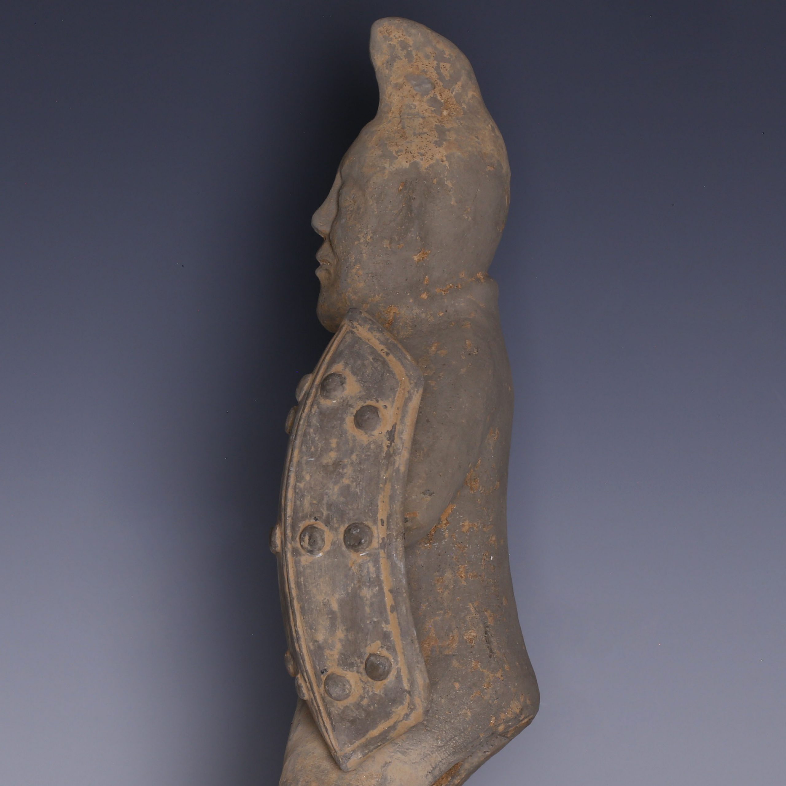Han Dynasty Warrior Figure with Shield Han Dynasty Warrior Figure with Shield