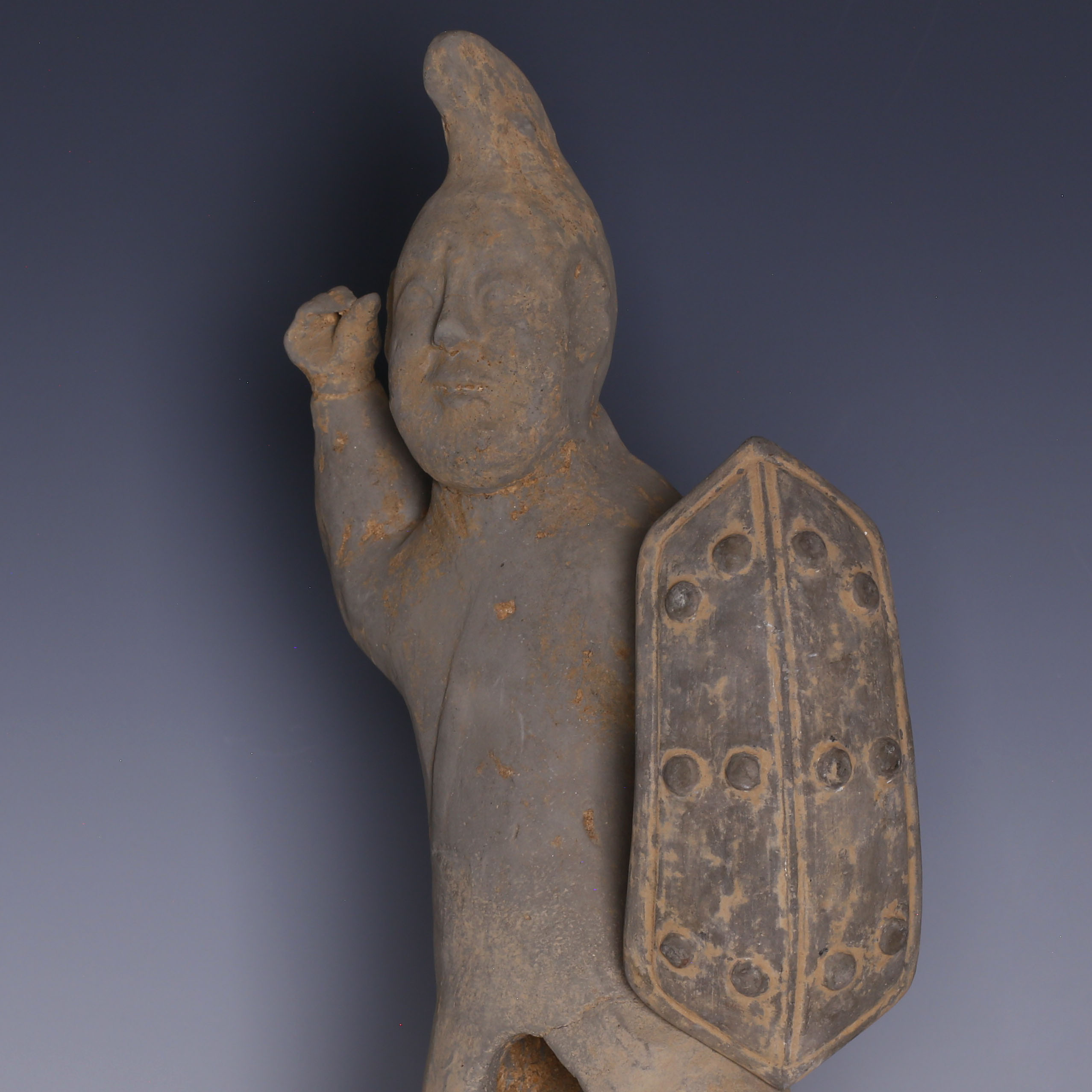 Han Dynasty Warrior Figure with Shield Han Dynasty Warrior Figure with Shield