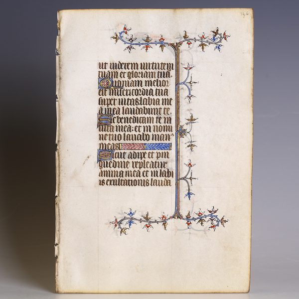 Medieval Book of Hours Leaf with Psalm 62