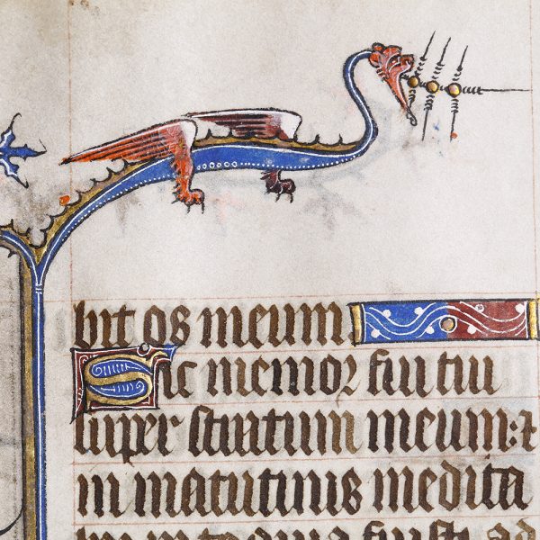 Medieval Book of Hours Leaf with Psalm 62