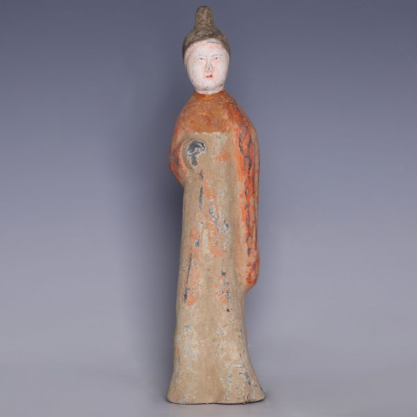 Tang Dynasty Court Lady in Amber Dress