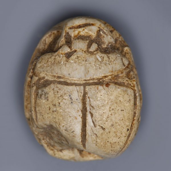 Egyptian Steatite Scarab Amulet with Royal Cartouche
