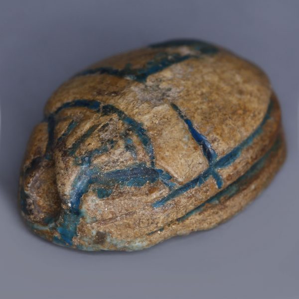 Egyptian Steatite Scarab with a Representation of Seth-Baal and a Uraeus
