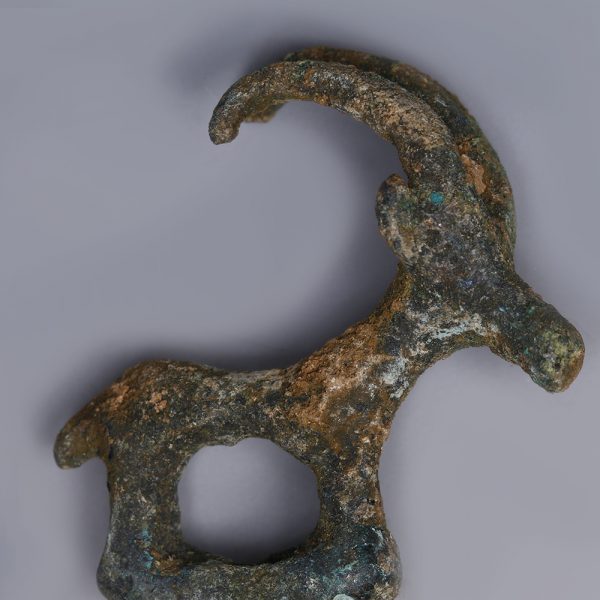 Luristan Bronze Pin with Ibex