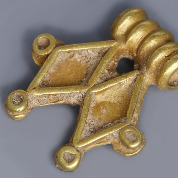 Near Eastern-Western Asiatic Gold Pendant with Rhombi Motif