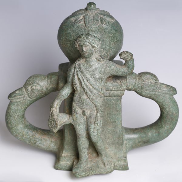Roman Bronze Chariot Fitting with Bacchus
