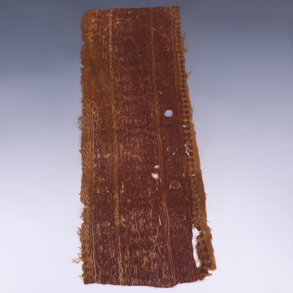 Large Coptic Textile Band with Rosettes and Geometric Motifs