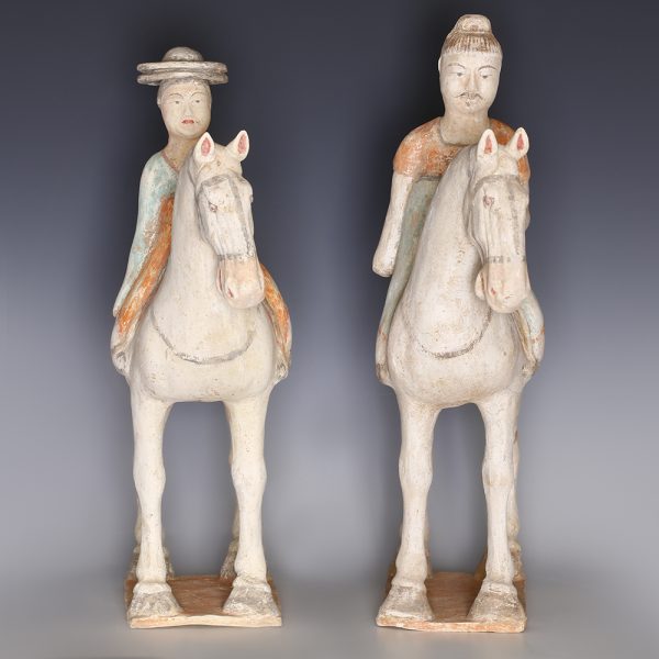 Pair of Tang Dynasty Horse & Rider