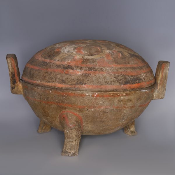 Western Han Painted Terracotta Tripod