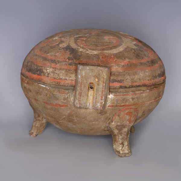 Western Han Painted Terracotta Tripod