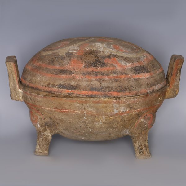 Western Han Painted Terracotta Tripod