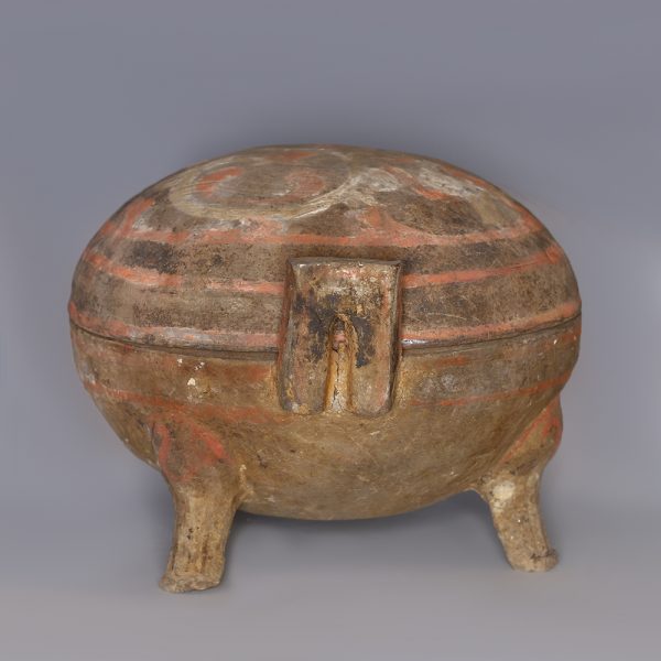 Western Han Painted Terracotta Tripod