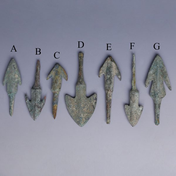 Selection of Anatolian Barbed Bronze Arrowheads