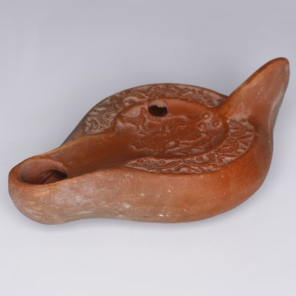 Roman North African Oil Lamp with Kantharos