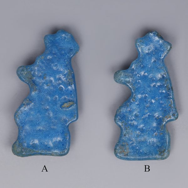 Egyptian Faience Amulets of Bes with a Tambourine