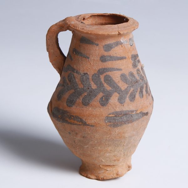 Nabataean Decorated Red Terracotta Vessel