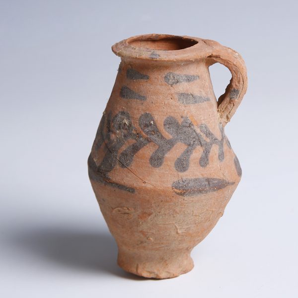 Nabataean Decorated Red Terracotta Vessel