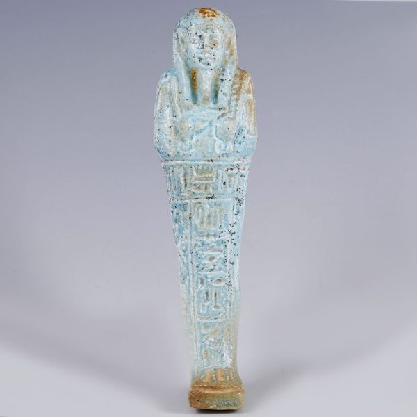 Ancient Egyptian Blue Glazed Faience Shabti