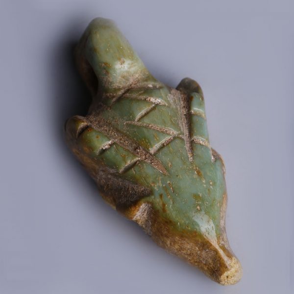 Near Eastern – Western Asiatic Bone Green Glazed Pendant