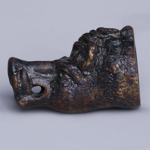 Extremely Fine Roman Bronze Boar Finial