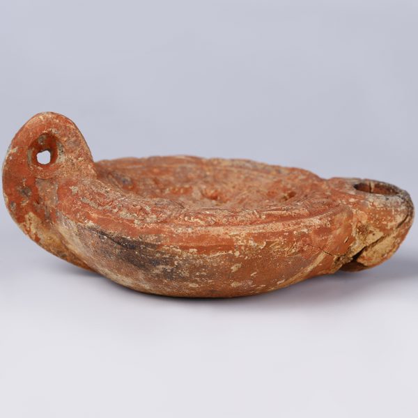 Ancient Roman Terracotta Lamp with Hunting Scene