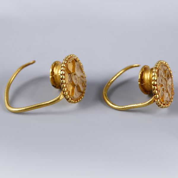 Achaemenid Gold Floral Earrings