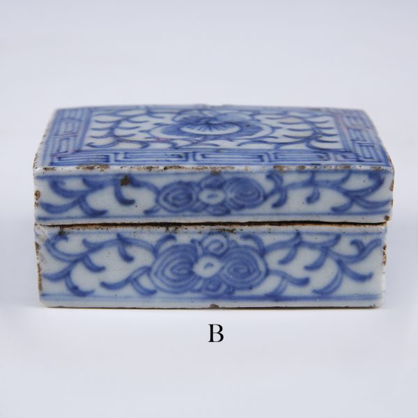 chinese qing dynasty blue and white box