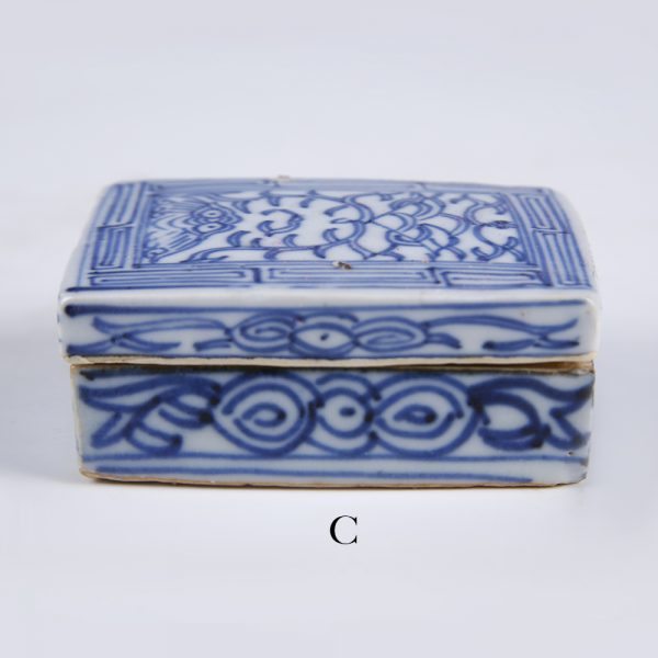 chinese qing dynasty blue and white box