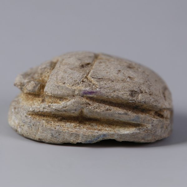 Egyptian Steatite Scarab with Amun-Ra and Horus