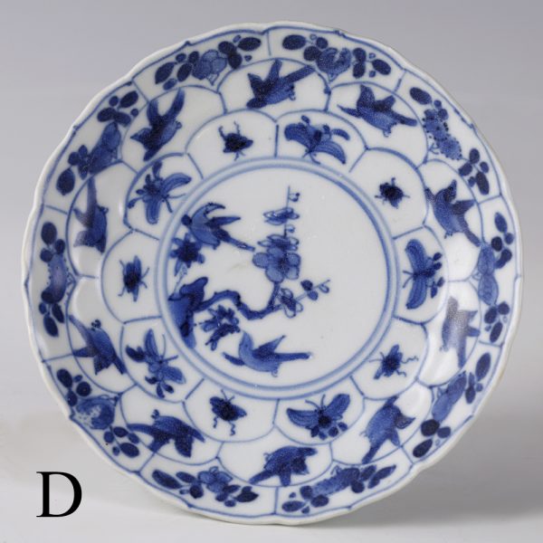 selection of kangxi blue and white saucers d
