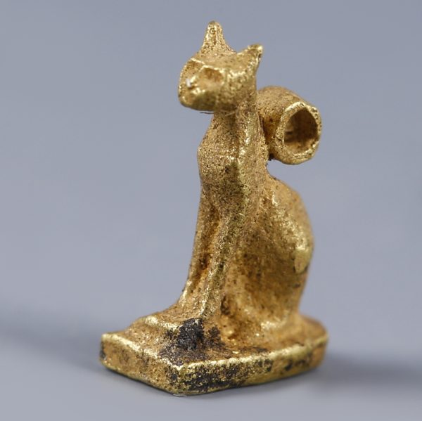 Stunning Ancient Egyptian Gold Bastet Amulet