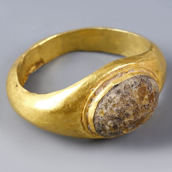Roman Gold Ring with Glass Paste Inset
