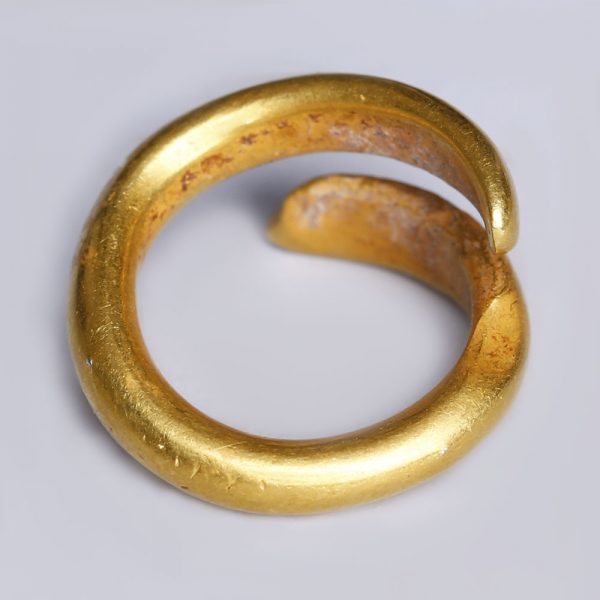 European Bronze Age Single Gold Coiled Ring