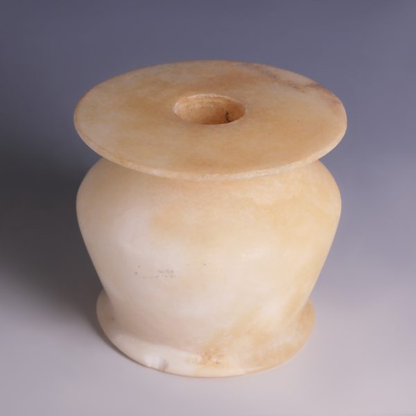 Ancient Egyptian Extremely Fine Alabaster Kohl Container
