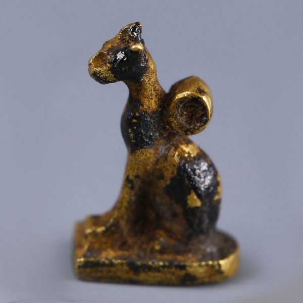 Exquisite Ancient Egyptian Gold Cat Amulet