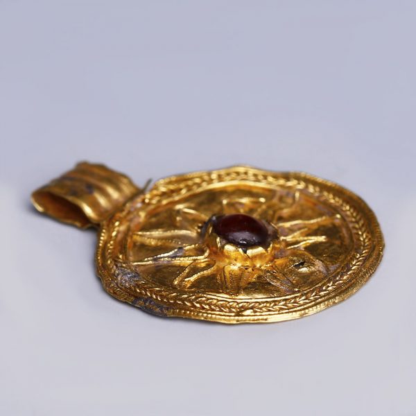 Hellenistic Gold Medallion Pendant with Sun Star