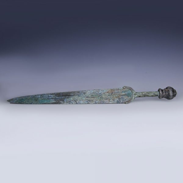 Beautiful Luristan Bronze Sword with Hard-Stone Pommel