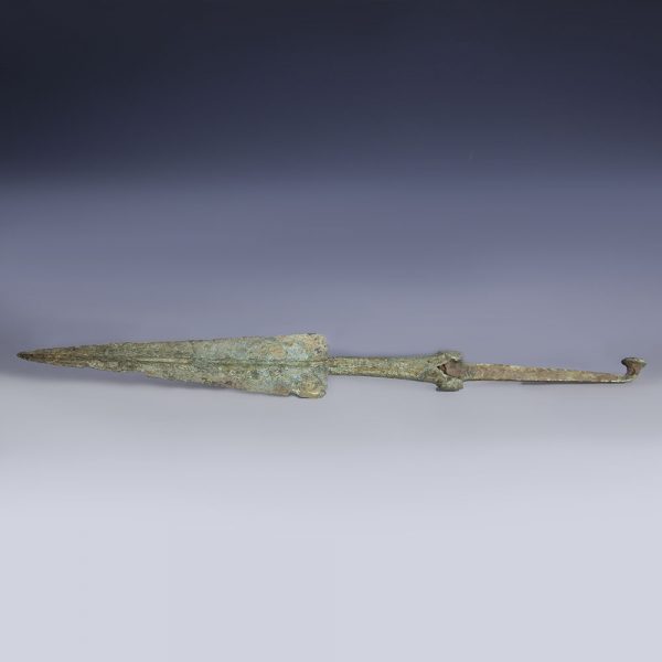 Large Luristan Bronze Rat-Tail Spear Head