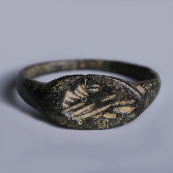 Roman Bronze Signet Finger Ring