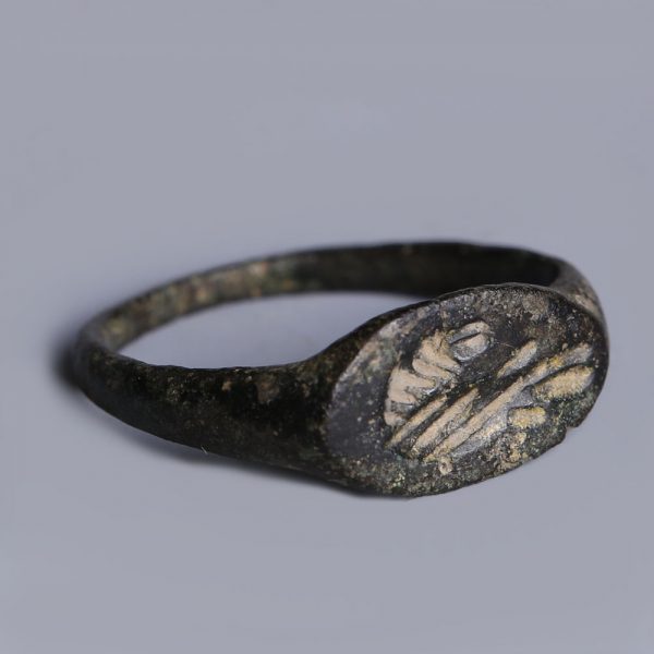 Roman Bronze Signet Finger Ring
