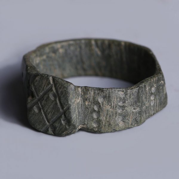 Ancient Roman Bronze Hexagonal Ring