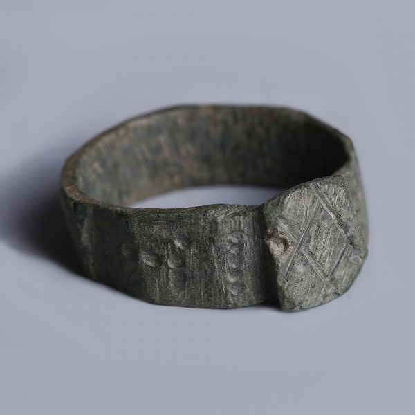 Ancient Roman Bronze Hexagonal Ring