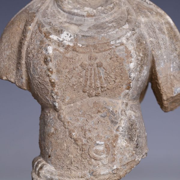 Chinese Grey Stone Fragmentary Torso of Avalokitesvara
