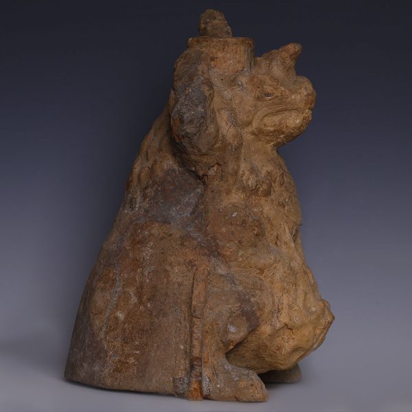 Tang Dynasty  Mythical Beast Group with a Bodhisattva