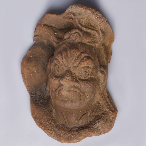 Chinese Pottery Face of a Lokapala