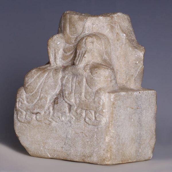 Fragment of a Chinese Seated Marble Figure of Guanyin