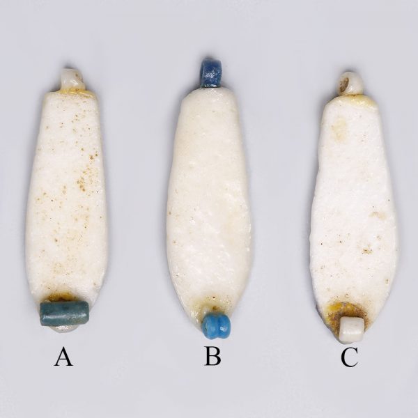 Selection of Egyptian Faience White and Yellow Lotus Petal Amulets